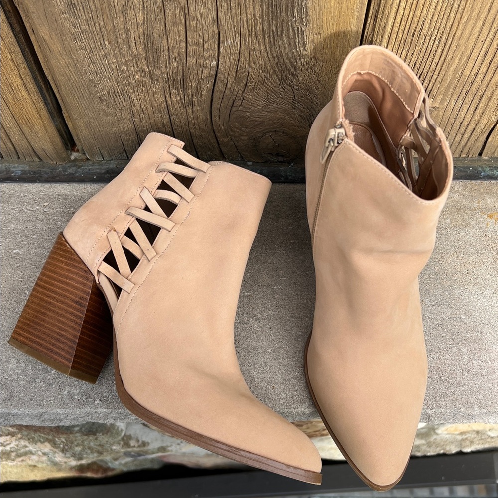 Aldo Beige Ankle Boots with Buckle Detail